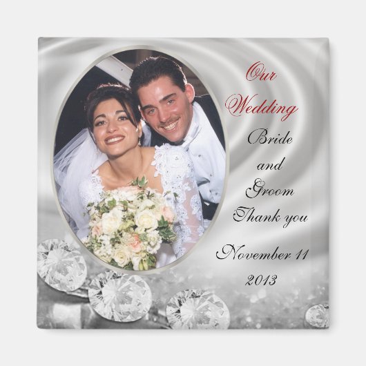 Mariage Favor diamants photo Magnet (Devant)