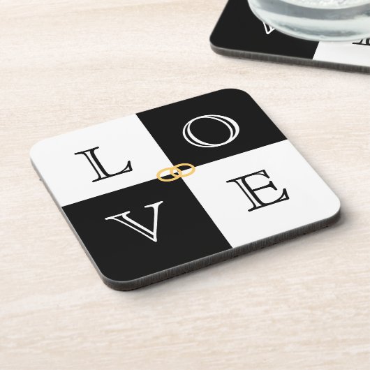 Mariage Favor Love Dessous de verre Set (Côté gauche)