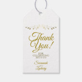 Mariage Favor Merci Étiquette blanche avec or (Devant)