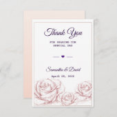 Mariage Favor Merci Luxe Floral Roses (Devant / Derrière)