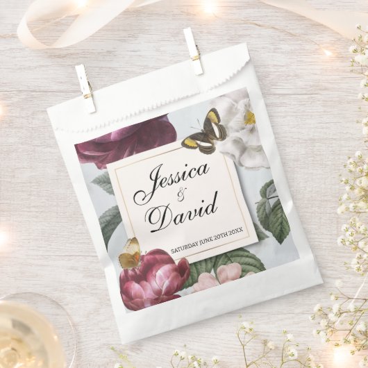 Mariage Favor Sacs Bloom Floral Flower Papillon (Coupé)