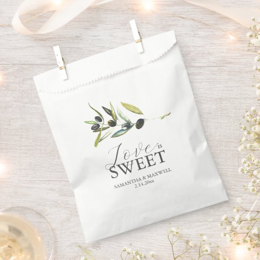 Mariage Favor Sacs L'Amour Est L'Olive Douce (Coupé)