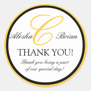 Mariage Favor Stickers Merci Monogramme C