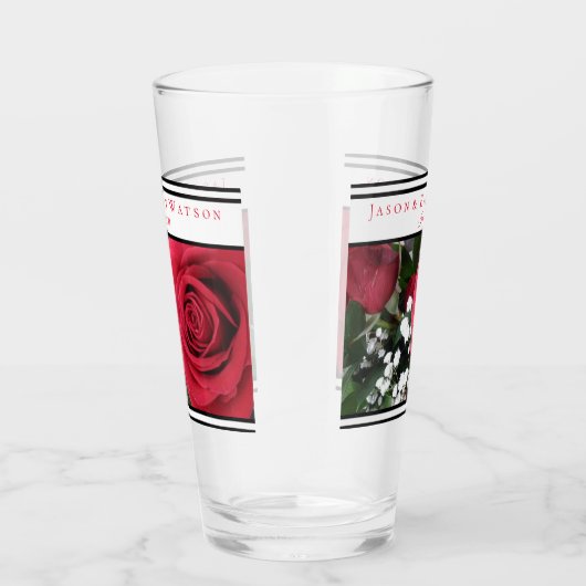 Mariage Favor Verre Roses Rouges (Droite)