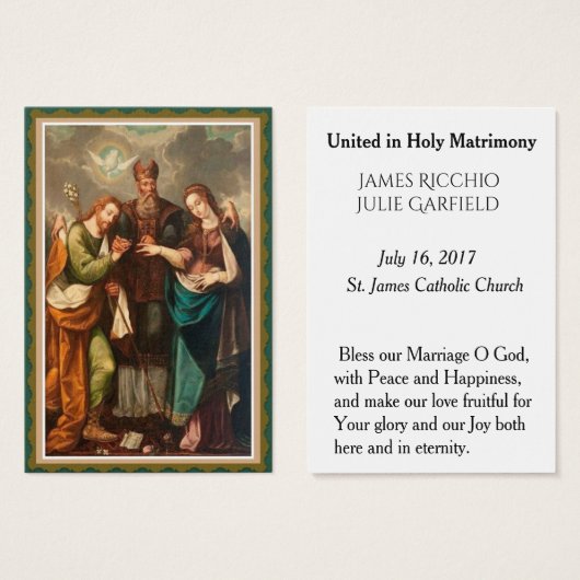 Mariage Favoriser Carte Sainte Mariée Mariée Marie (Devant & derrière)