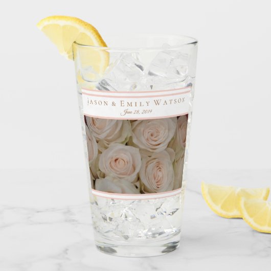 Mariage Favoriser Verre Roses Roses Roses Rose (Devant glace)