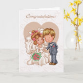 Mariage Félicitations Carte De Voeux - Mariée Et (Fleur jaune)