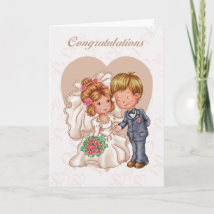 Mariage Félicitations Carte De Voeux - Mariée Et