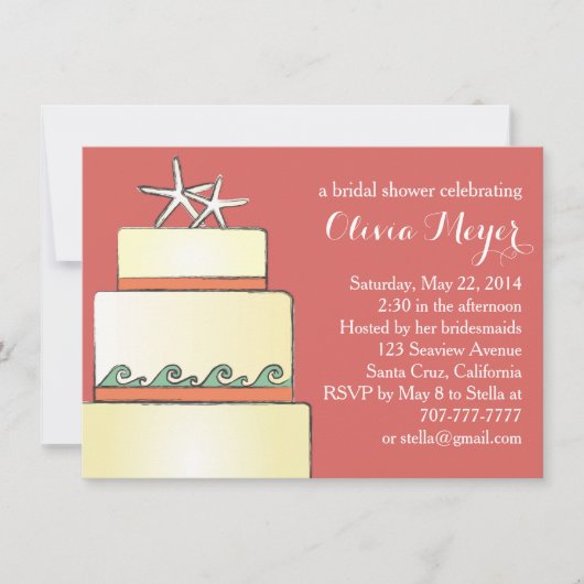 Mariage Fête de l'mariée d'écrevisse Invitation Co (Devant)