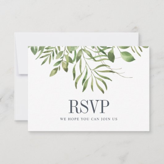 Mariage feuillage de verdure RSVP (Devant)