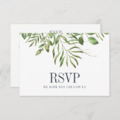 Mariage feuillage de verdure RSVP (Devant / Derrière)
