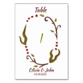 Mariage Feuille botanique Numéro de carte de table (Par défaut)