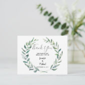 Mariage feuille carte de remerciements botanique (Debout devant)