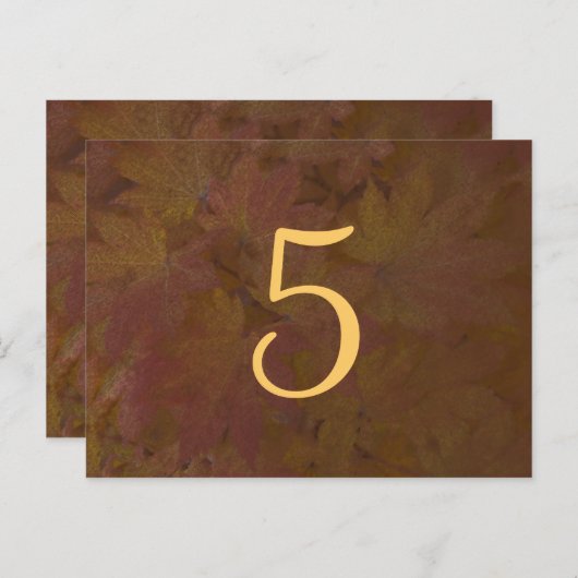 Mariage Feuille d'érable couleur Numéro de table (Devant / Derrière)