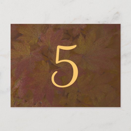 Mariage Feuille d'érable couleur Numéro de table (Devant)