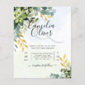 Mariage Feuille d'Eucalyptus or tout-en-1 (Devant)