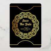 Mariage feuille d'or conception de la carte d'invi (Verso)