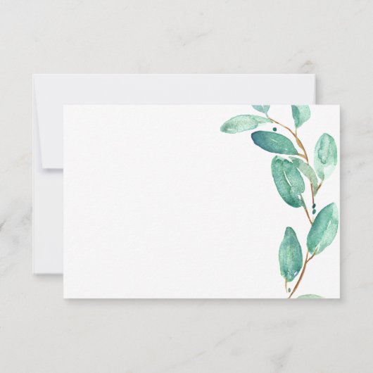 Mariage Feuille Eucalyptus Aqua frais RSVP (Dos)