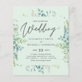Mariage Feuille Eucalyptus Botanique Invite Budget (Devant)