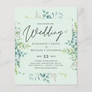 Mariage Feuille Eucalyptus Botanique Invite Budget