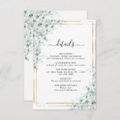Mariage Feuille Eucalyptus Détails Carte de boîtie (Devant / Derrière)
