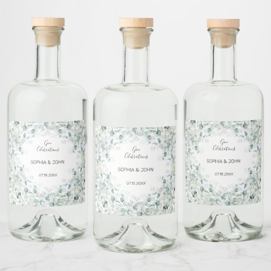 Mariage Feuille Eucalyptus Liquor Étiquette boutei (Bouteilles)
