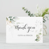 Mariage Feuille Merci en or blanc vert (Debout devant)