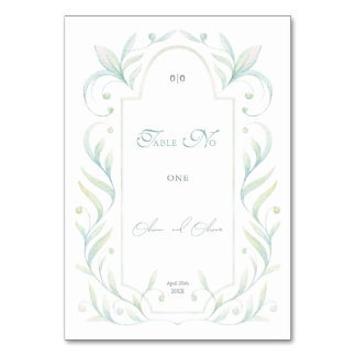 Mariage Feuille vert Numéro de table