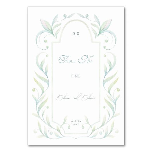 Mariage Feuille vert Numéro de table (Par défaut)