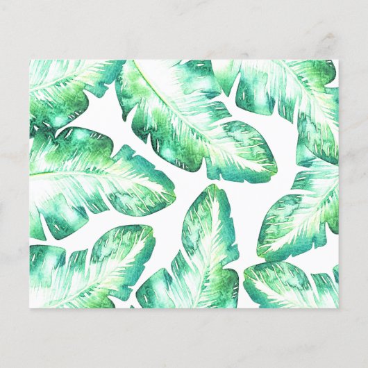 Mariage Feuille vert tropical Photo Sauvez la date (Dos)