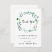 Mariage Feuilles et bourgeons d'aquarelle Carte de (Devant / Derrière)