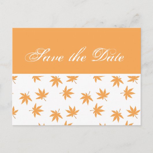 Mariage feuilles jaunes graphique d'automne, carte (Devant)