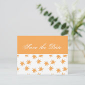 Mariage feuilles jaunes graphique d'automne, carte (Debout devant)