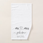 Mariage Fiançailles Coeur M. Mme Nom personnalisé (Serviette à main)
