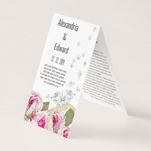 Mariage Fiançailles rose Diamond Ring (Front)