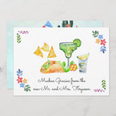 Mariage Fiesta | Tacos et Carte de remerciements T (Devant / Derrière)