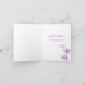 Mariage fille de fleurs violettes carte de remerci (Intérieur)