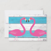 Mariage Flamant rose bleu et blanc RSVP (Dos)