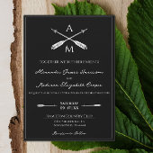 Mariage Flèches et monogrammes | Invitation noire
