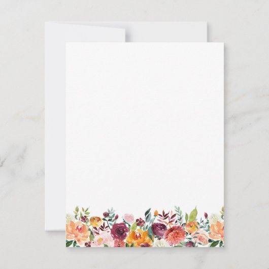 Mariage Fleur Automne Enregistrer La Carte Date, O (Dos)