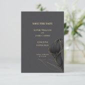 Mariage Fleur de Lys Noir Save the Date (Debout devant)