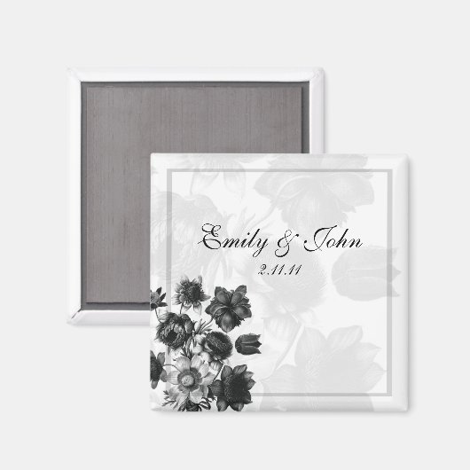 Mariage Fleur Élégant Favoriser les Magnets (Recto/Verso)