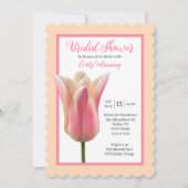 Mariage Fleur Romantique Tulipe Rose Invitation de (Devant)