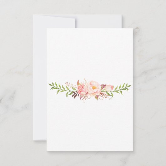 Mariage Fleur Rose Rustique Blush RSVP (Dos)