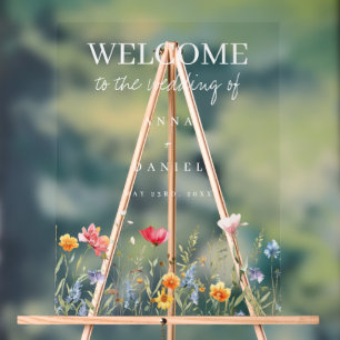 Mariage Fleur sauvage aquarelle Bienvenue