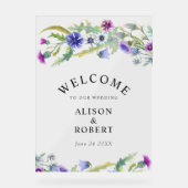 Mariage fleur sauvage aquarelle bienvenue (Recto)