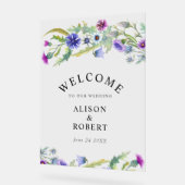 Mariage fleur sauvage aquarelle bienvenue (Angle)