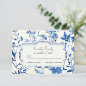 Mariage Fleur sauvage bleu rustique RSVP (Debout devant)
