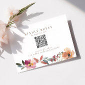 Mariage Fleur sauvage Boho QR Code carte RSVP