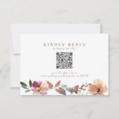 Mariage Fleur sauvage Boho QR Code carte RSVP (Devant)